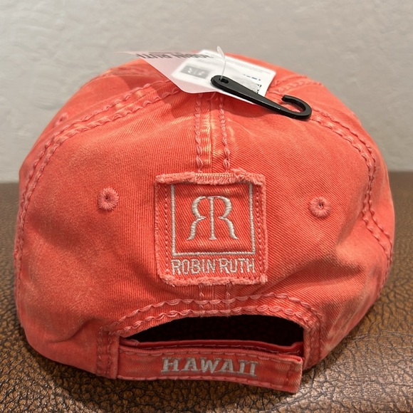 Brand New Robin Ruth Coral colored Hawaiian Aloha cotton blend Love ❤️ Cap! - Picture 5 of 7